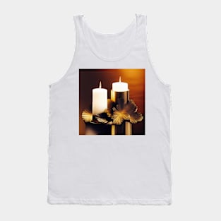 White Candles with Gold Base Tank Top